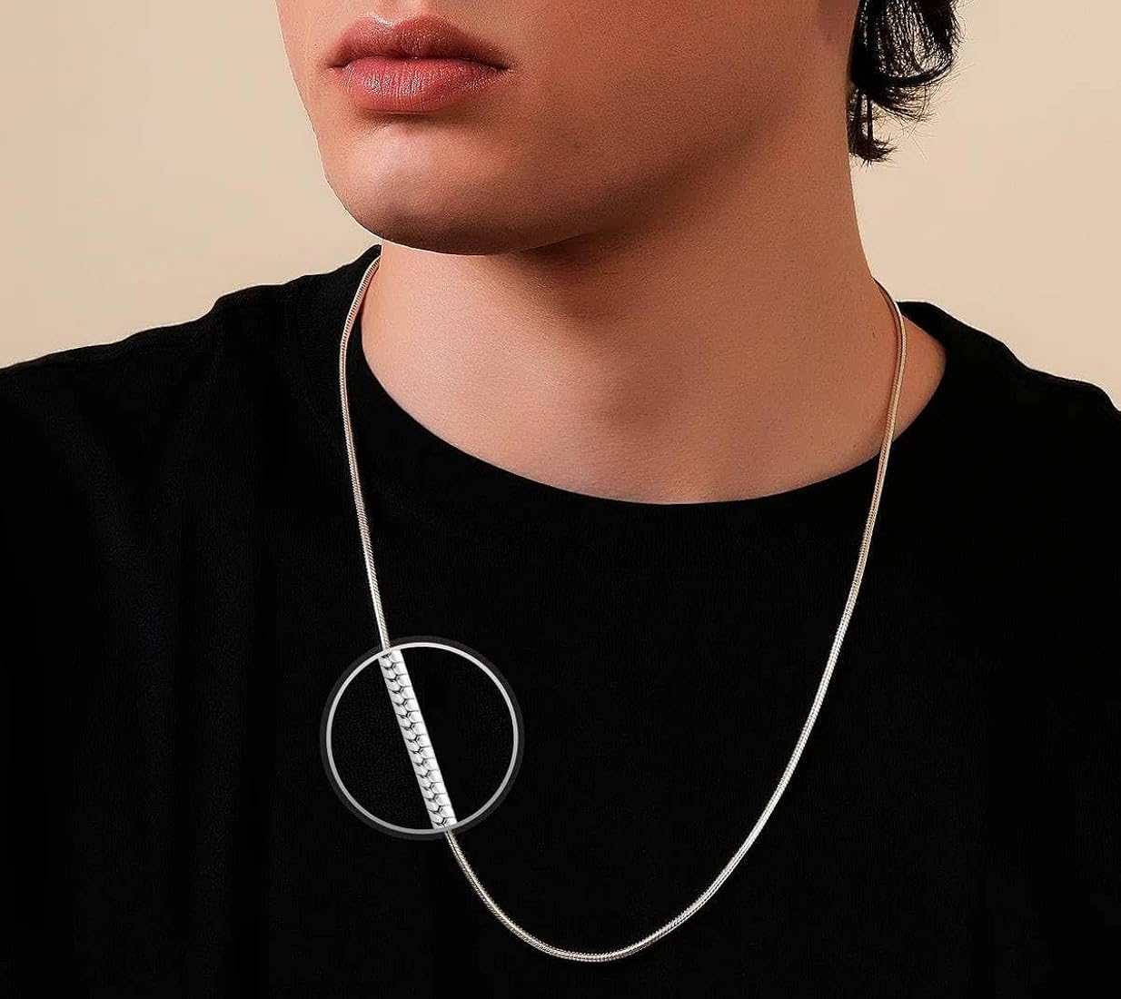 Buy Zaviraa 925 Sterling Silver Snake Chain Necklace for Men
