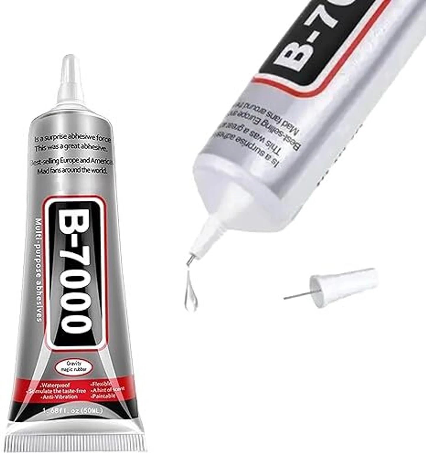 B7000 Fabric Repair Adhesive 50ML for Clothes, Mobile Screen Fix, Jewellery Making, Rhinestone Crafts, Strong Multipurpose Formula for Electronics, DIY Projects (PACKS OF 2)-image-45