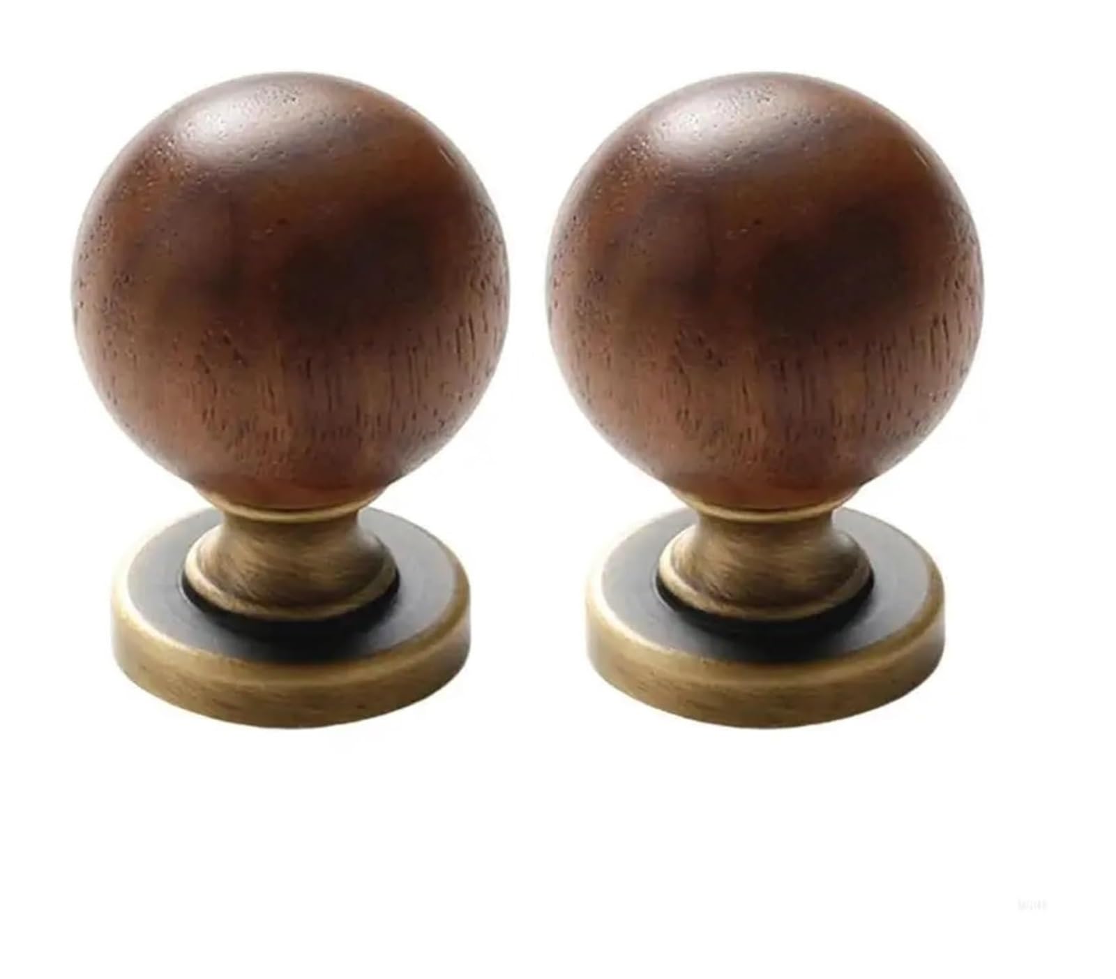 Opeximatun 2pcs Round Wooden Brass Vintage Drawer Knob for Cabinets and Drawers(Color 3)
