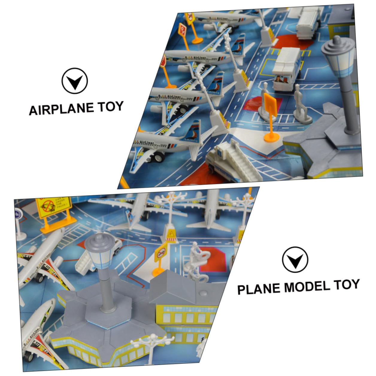 NOLITOY Avión de Juguete de Simulación en PVC para Niños, Modelo Educativo Que Promueve el Desarrollo Cerebral y Estimula la Imaginación en Escenas de Aeropuerto
