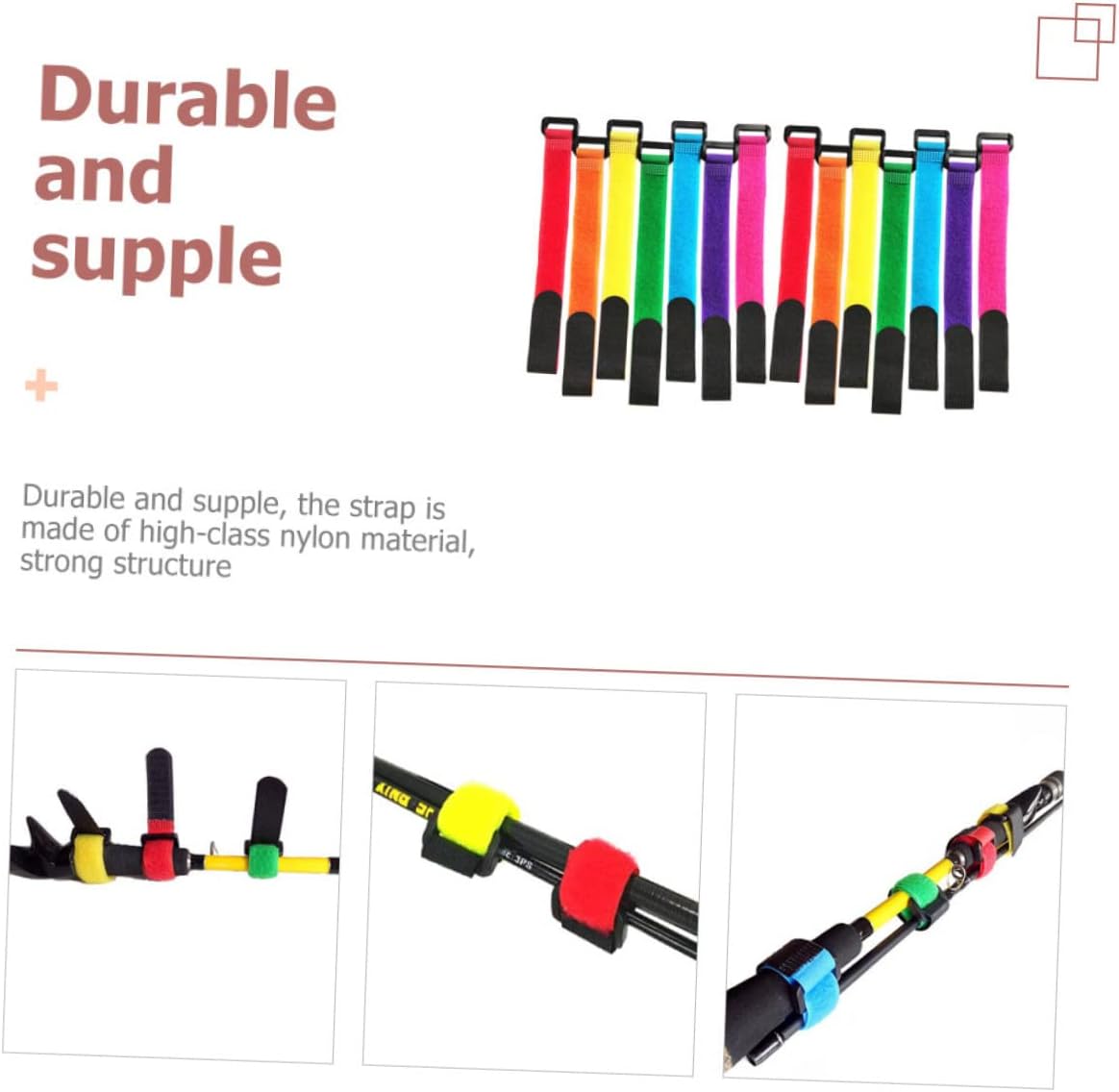 VANZACK 100pcs Multi-function Fishing Rod Straps Pole Holders for Storage Organization Lightweight Fishing Accessories for Bank Daily Use