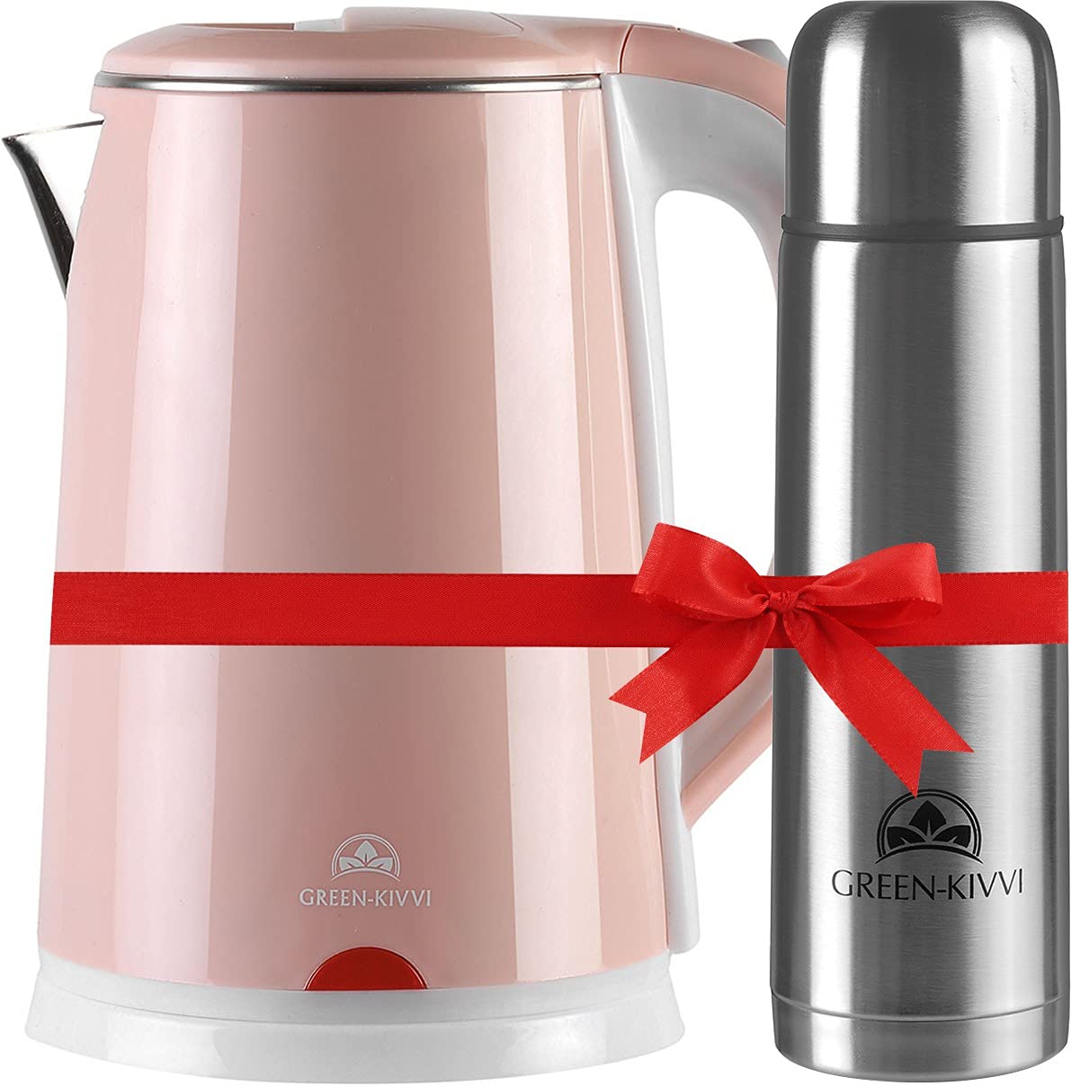 Buy Green Kivvi 908A23PINK Double Wall Electric Kettle with Bullet
