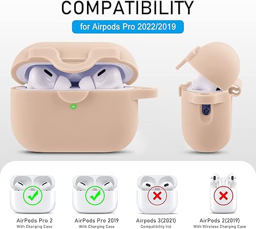 Miniatura 4 de Estuche con Cierre Seguro para AirPods Pro 2 con Llavero Brillante Lindo - Funda Protectora de Silicona para AirPods Pro de 2 Generación para