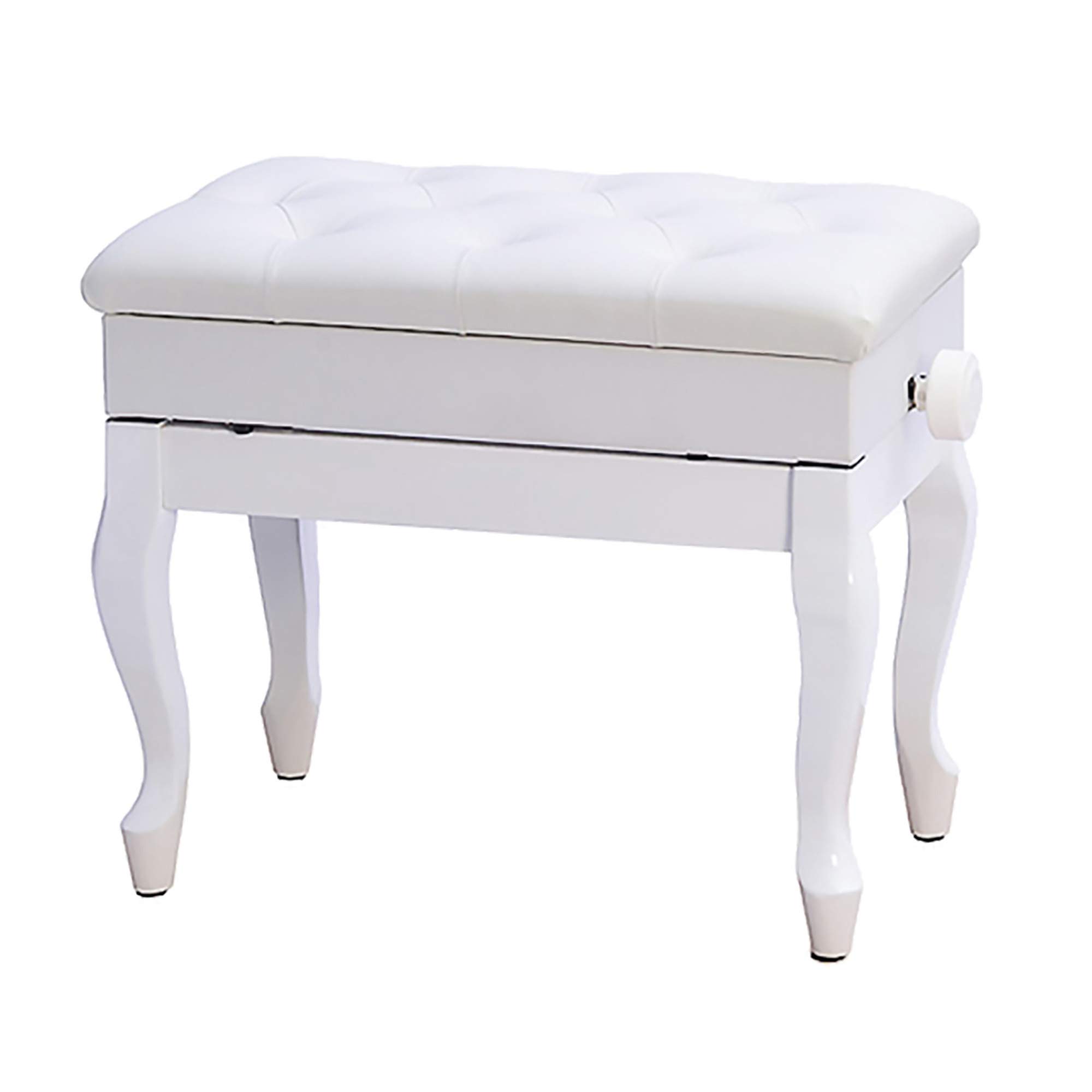 Sgabello per Pianoforte, Tavolo da toeletta, Panca per Pianoforte Regolabile, Sgabello in Legno massello con Gambe Curve e Contenitore