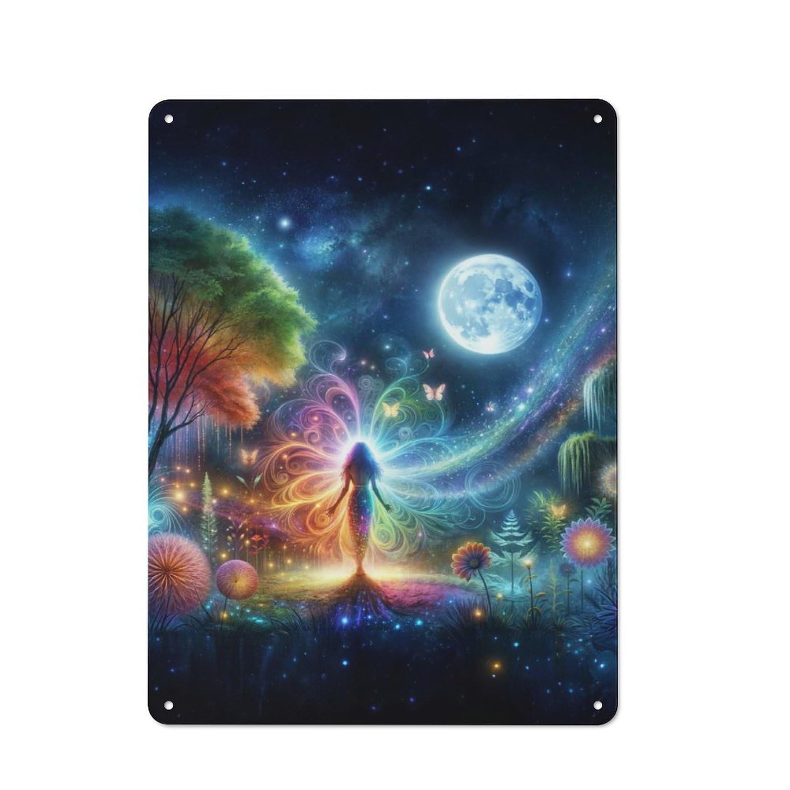 Junmoney Style Walk To The Moon Retro- Tin Wall Plaque 40X30cm For Café Or Home Bar, For Themed Interiors In Cafés And Home Bars