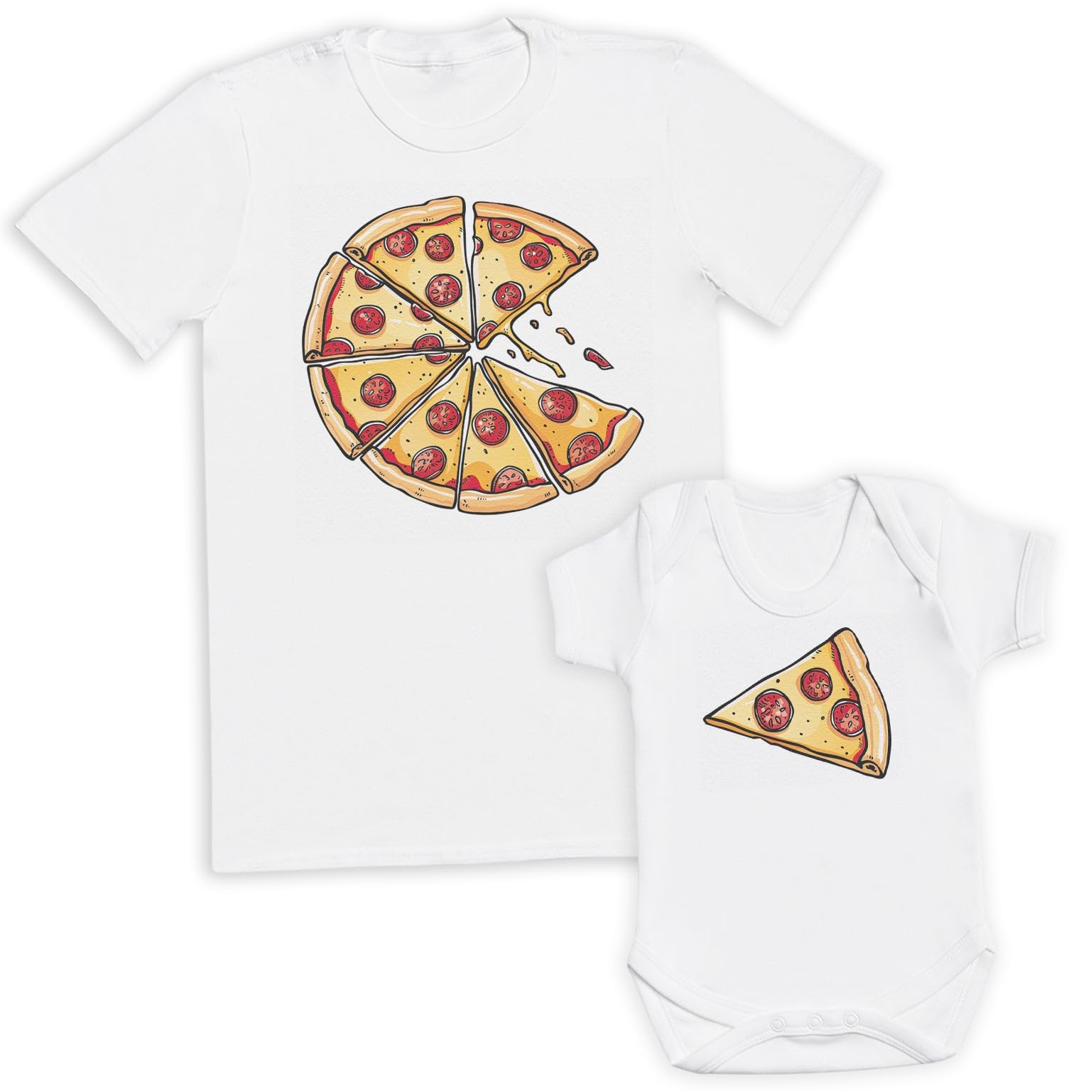 Pizza & Pizza Slice Matching Set - Create Your Own Personalised Set - (Sold Separately) White