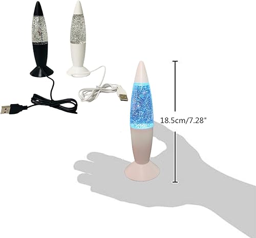 Miniatura 5 de Lámpara de purpurina de lava con enchufe USB, luz nocturna LED multicolor cambiante para regalo de niños, habitaciones de niños, dormitorios,