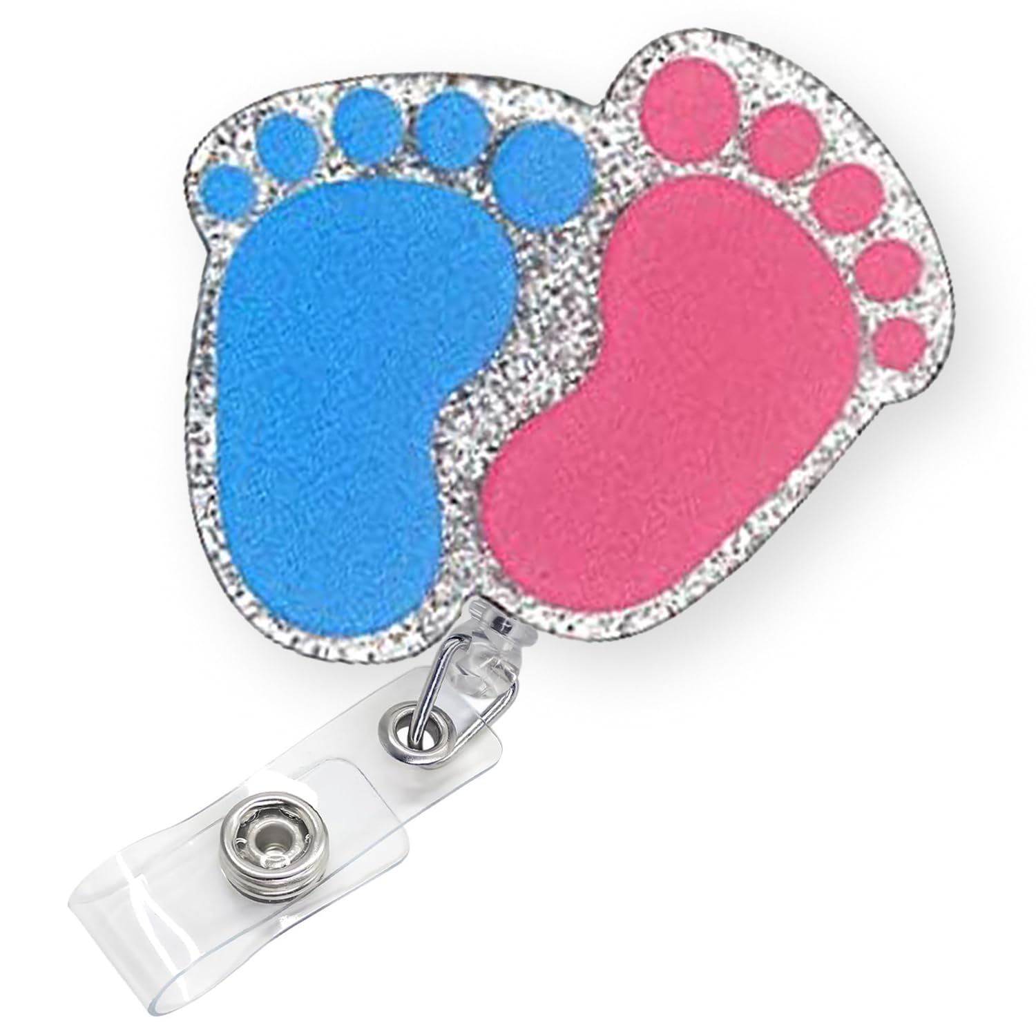 Cute Baby Feet Badge Reel Retractable for Labor and Delivery Nurse Midwife NICU Nurse Badge Reel Maternity Ward