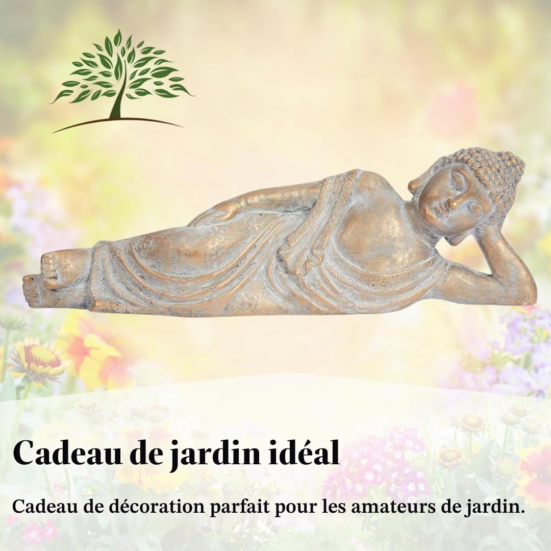 Garden Mile Grands Ornements de Bouddha Porte-Bonheur Inclinables pour la Maison et le Jardin - Décorations de Méditation Fung Shui Intérieures ou Extérieures