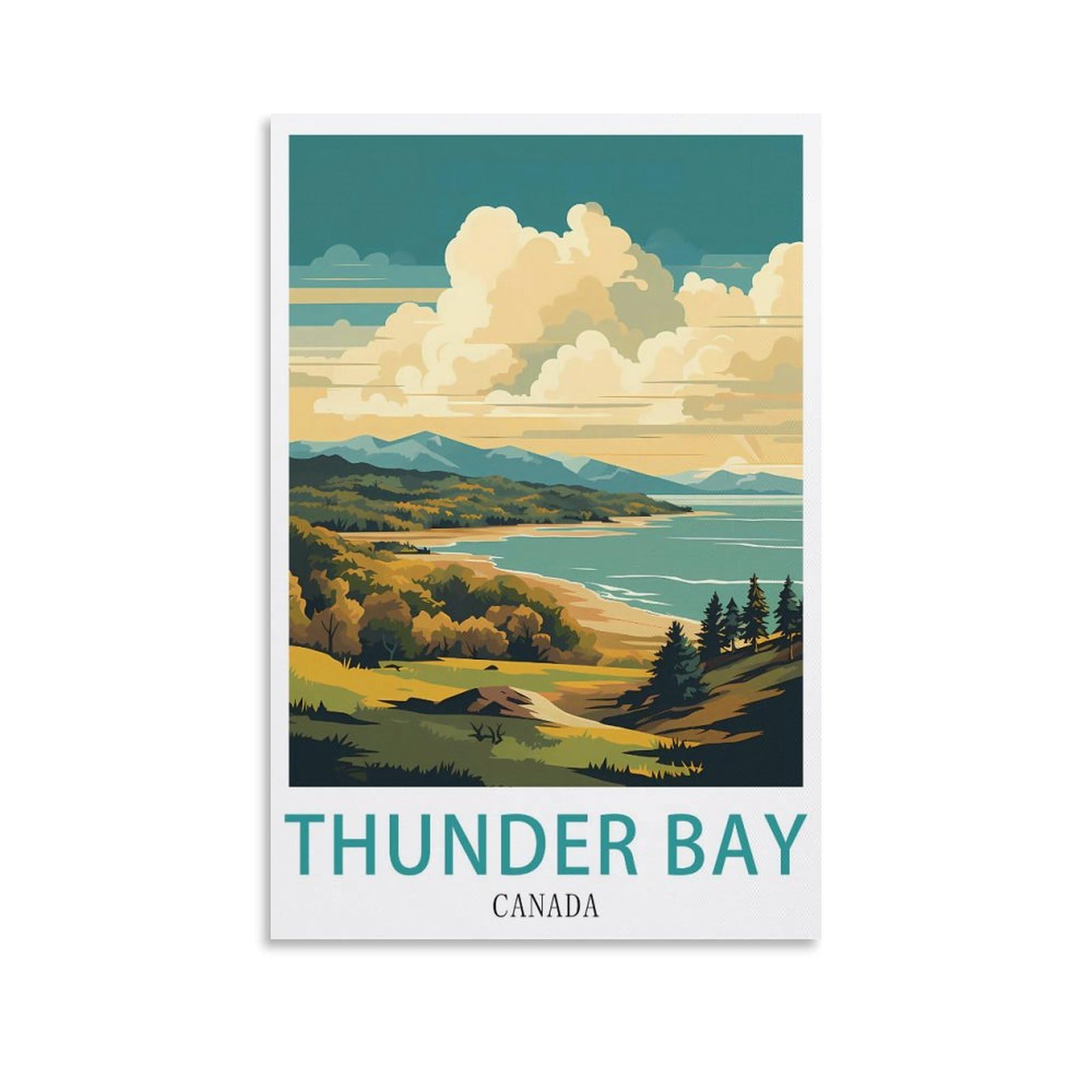 LNUYITR Thunder Bay Canada Vintage Travel Posters 08x12inch(20x30cm) Canvas Art Posters And Wall Art Picture Prints Modern Home Bedroom Decor Posters