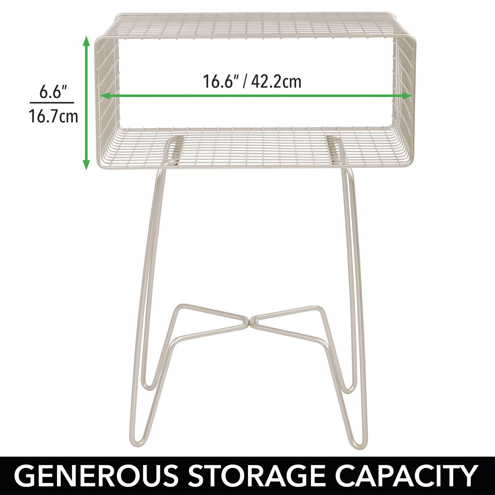 Amazon.com: mDesign Modern Industrial Side Table with Storage