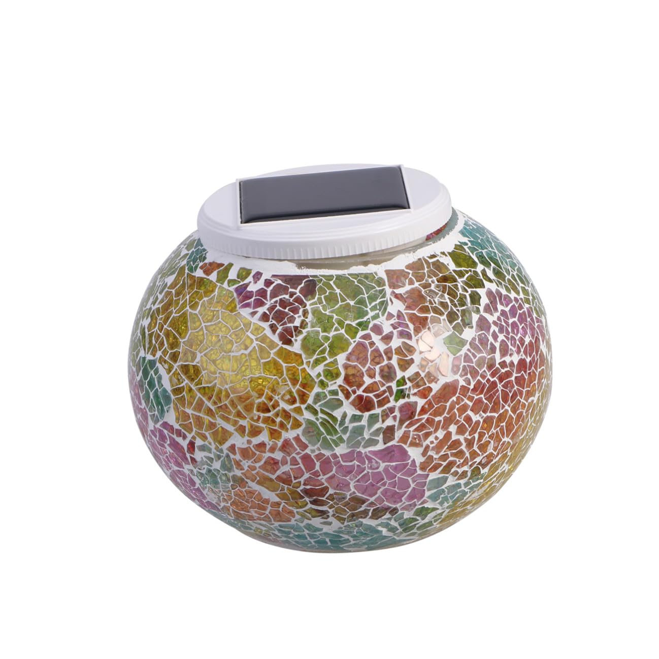KICHOUSE Luce Solare da Esterno in Vetro, Sfera LED per Giardino | 2 Modalità Luce Singola e Cambio Colore, e Risparmio Energetico, per Patio e Natale
