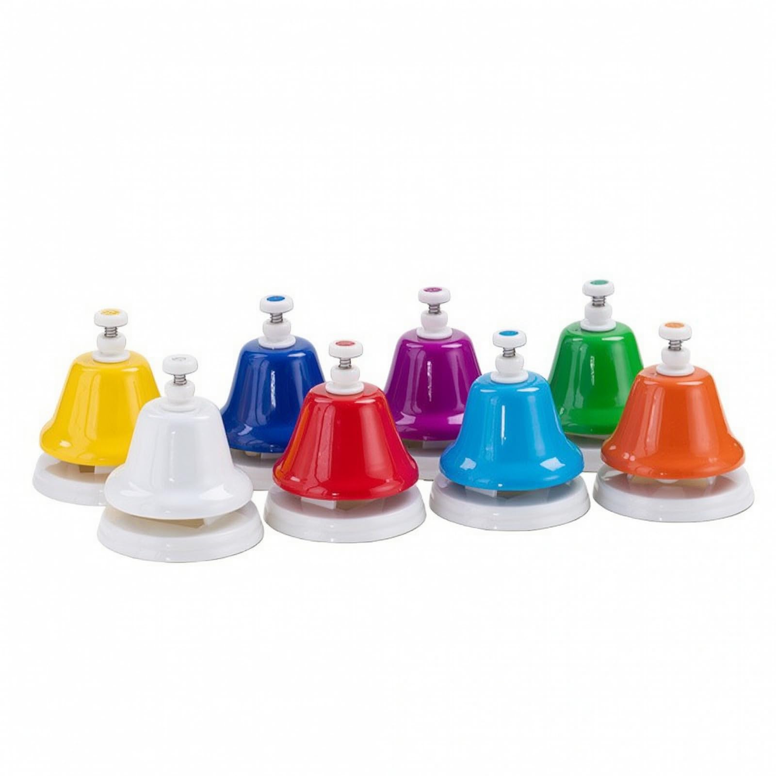 Gralara 8 Stück Transparent Handglocke Lern-Handglocke, leicht zu drücken, Tglocke, für Musikunterricht, Zuhause, ,