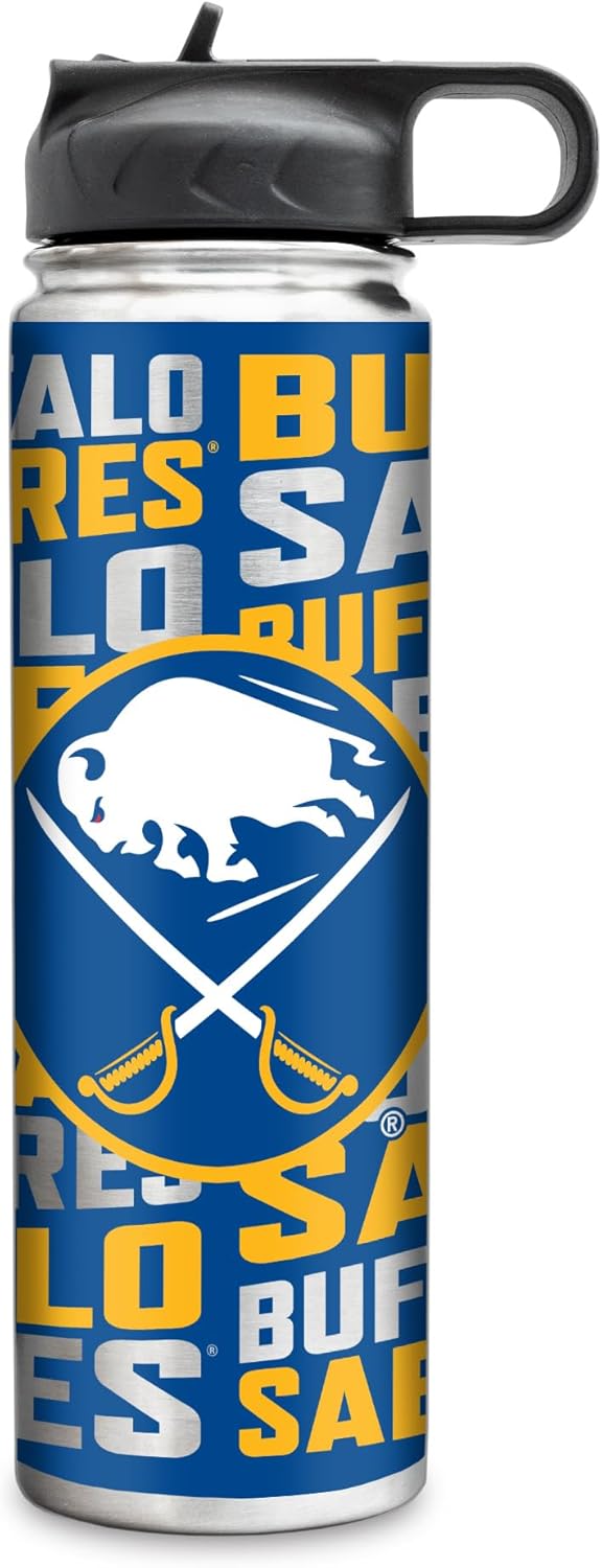 Rico Industries NHL Hockey 22oz Stainless Steel Tumbler with Lid - Great For Coffee, Tea, Water or Cocktails