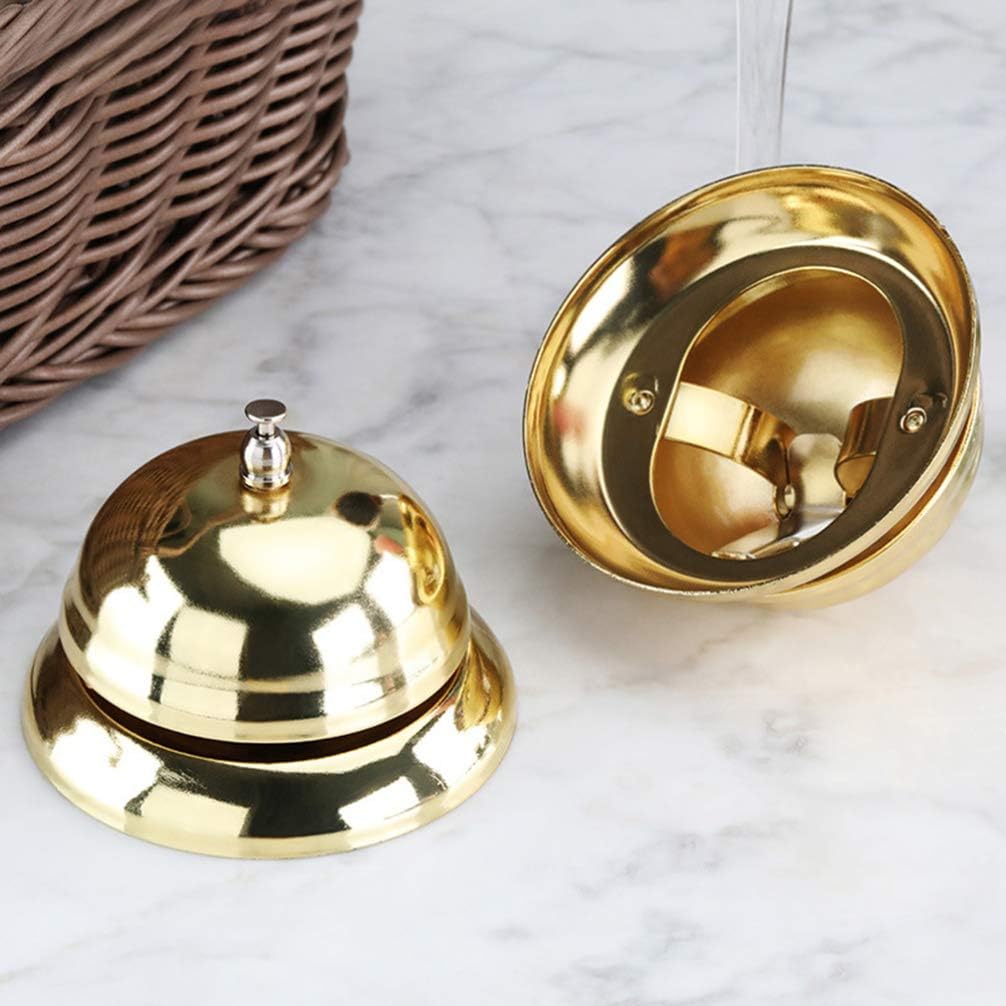 STOBOK Golden Hand Pressing Bell Service Bell Restaurant Call Bells Reception Customer Bell - Image 4