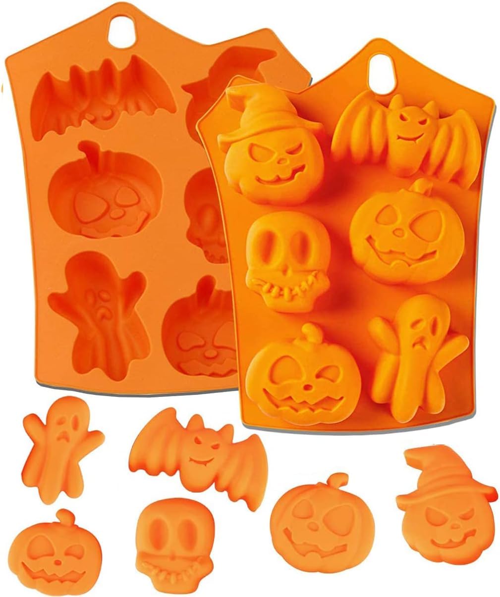 HUSAINI MART | 1pc 6 Cavity Halloween Silicone Chocolate Molds Pumpkin Bat Skull Ghost Shape Baking Molds Non-Stick Chocolate Jelly Cookie Homemade Soap Mould (B0DJBQ35GM) Amazon Price History, Amazon Price Tracker