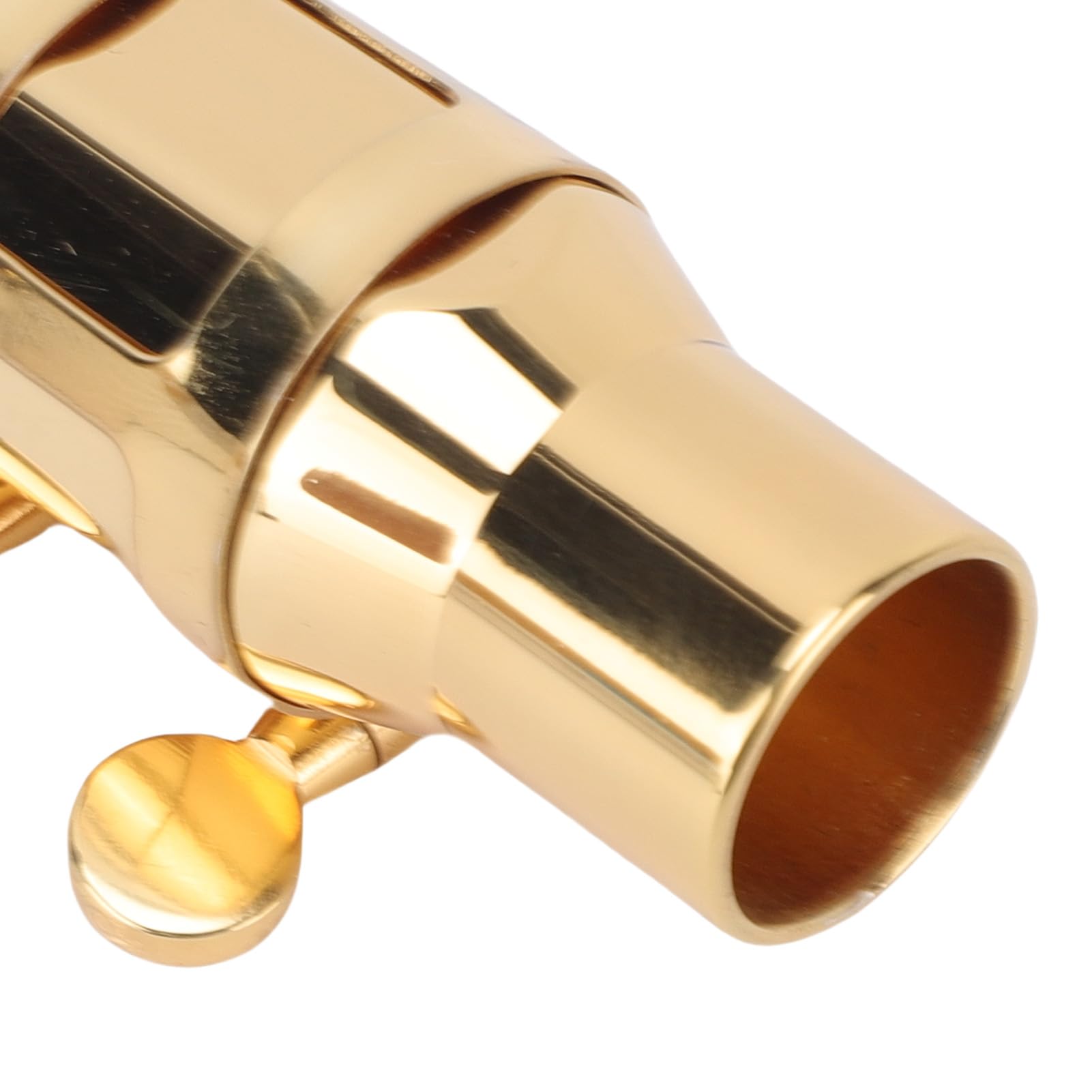 Naroote Boquilla para Saxofón Alto, Boquilla C6 de Latón Dorado con Tapa Metálica y Abrazadera, para Saxofones altos.