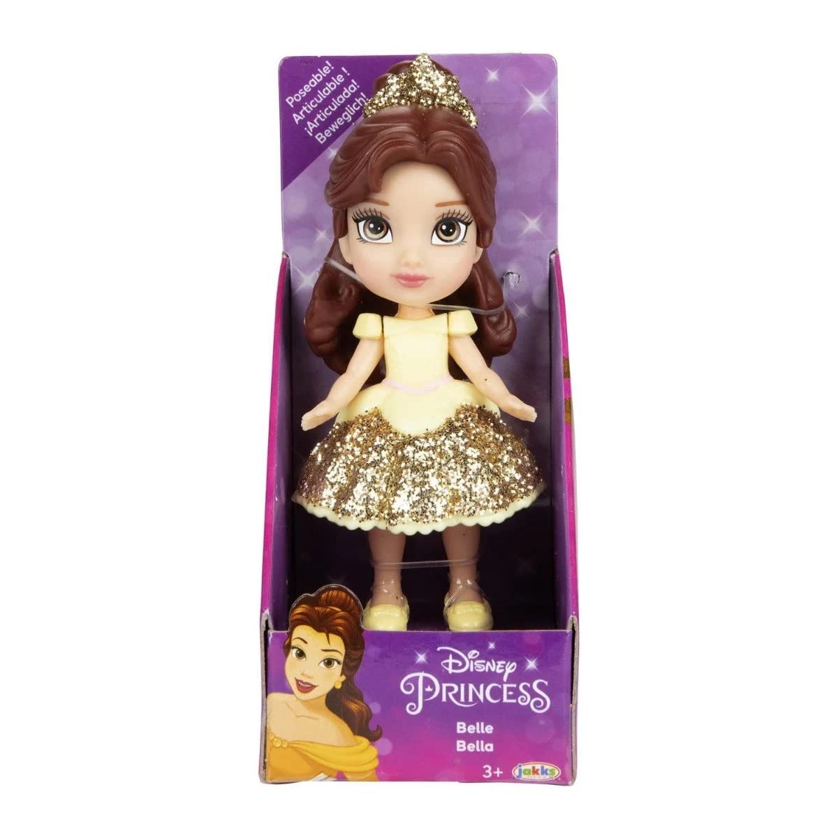 JAKKS Pacific Belle Disney Mini Toddler Doll with Glitter Beauty and the  Beast