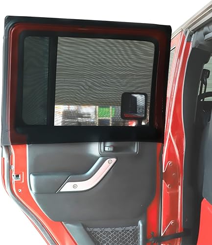 Savadicar Parasol para ventana trasera, malla transpirable para ventana lateral, red elástica compatible con Jeep Wrangler TJ JK JL y Gladiator JT