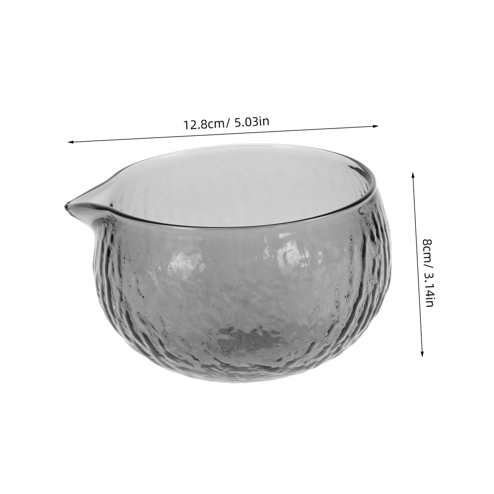 Ciieeo Glass Matcha Bowl with Spout Japanese Tea Cup Tea Brewing Cup Spout Textured