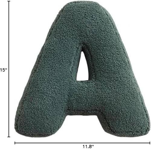Miniatura 10 de MOJUN Almohadas de letras, lindas y suaves almohadas decorativas de letras del alfabeto inglés, cojín para sala de estar, sofá, cama, decoración de