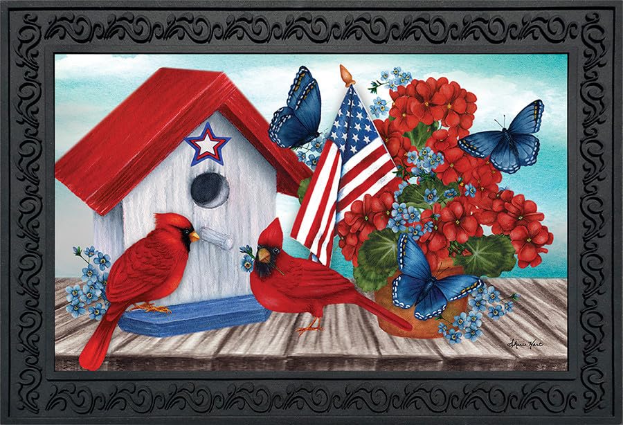 Briarwood Lane American Cardinal Floral Doormat