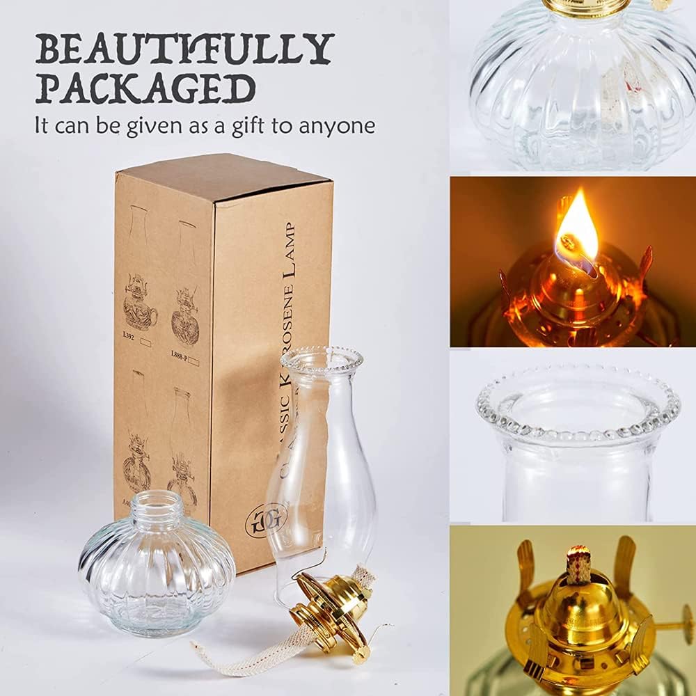 Wicks with Fire Control Knob Nightlights Anti Oxidation Glass Buddha Front Light Home Emergency Lighting Lamp Oil Lamps for Indoor Use Home Vintage Kerosene Lamp