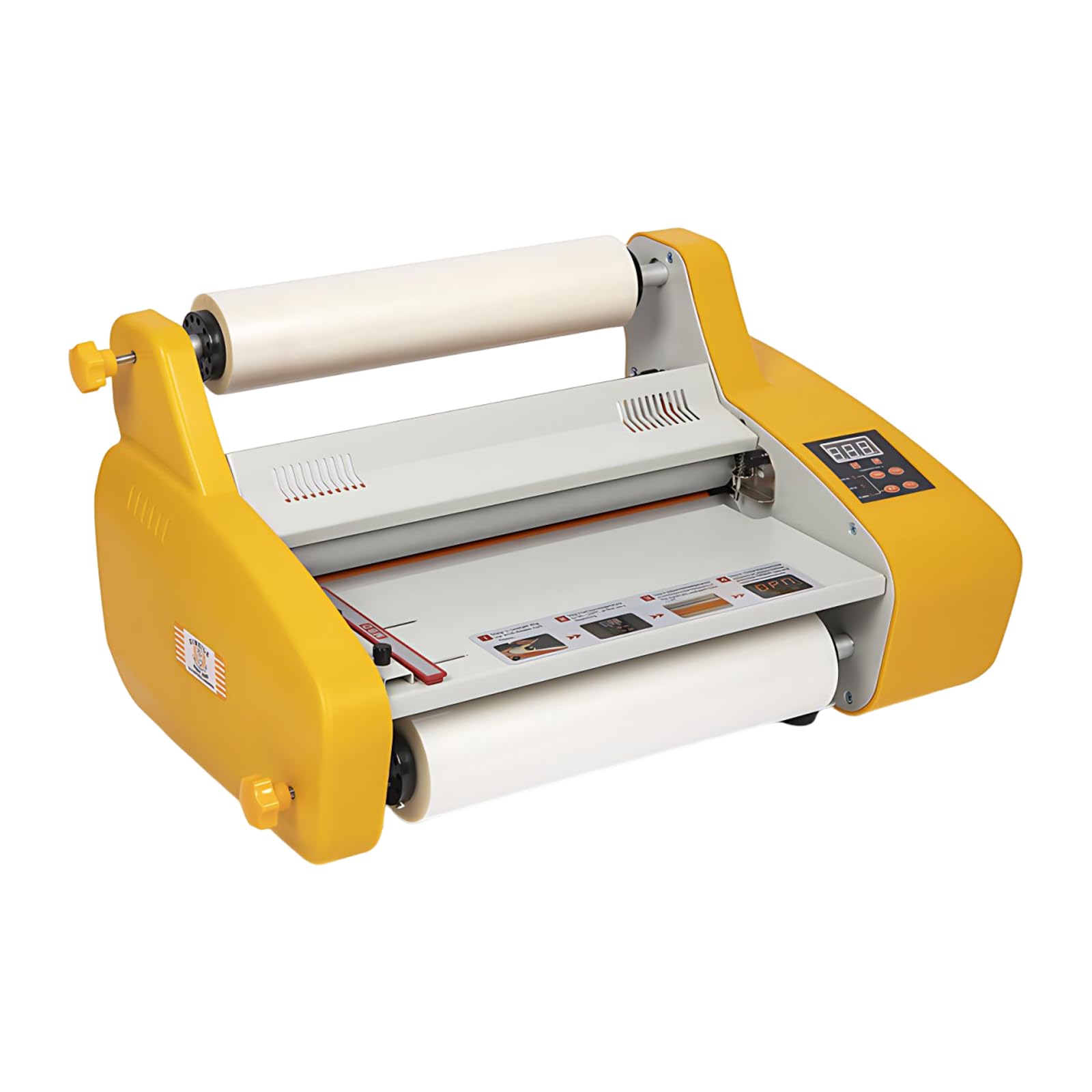 Laminator rolkowy na gorąco i zimno – Laminarka – 600W, szerokość 330 mm – A3 jednostronny/dwustronny – Z regulacją 0-150°C – Do papieru, tektury, PCV – Do biura