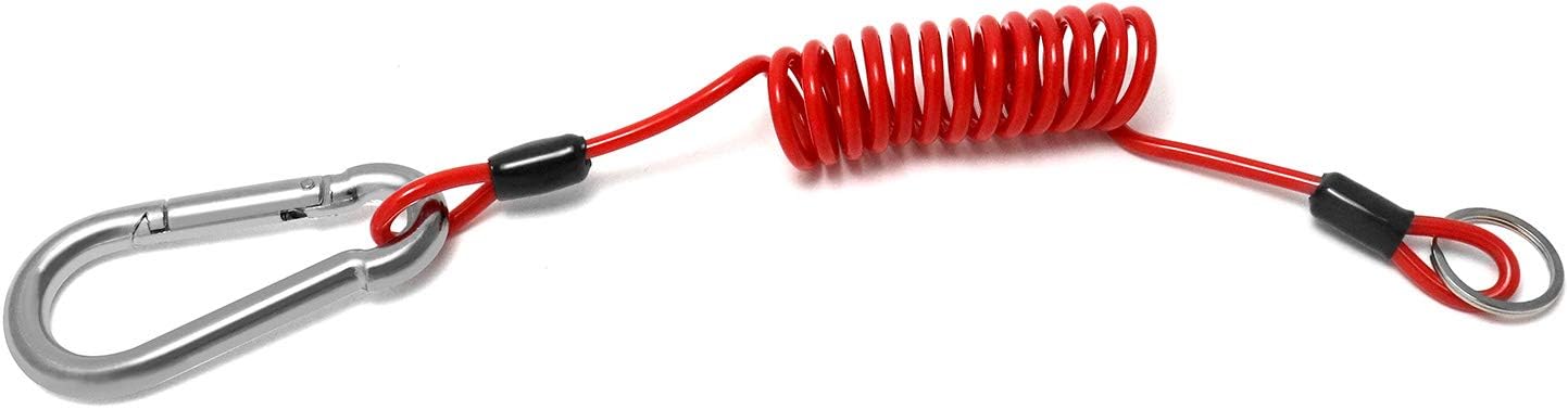 QWORK 1.2m x 5mm Safety Cable for Trailer, Brake and Emergency Towing Camper - Coiled Cable - Image 2