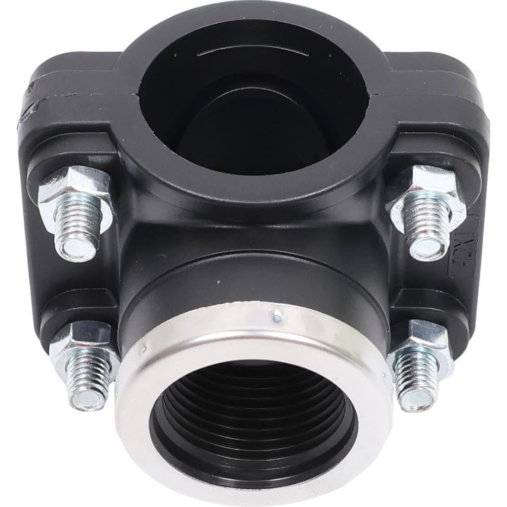 Abrazadera toma PE HDPE 25-110mm rosca inox rápida