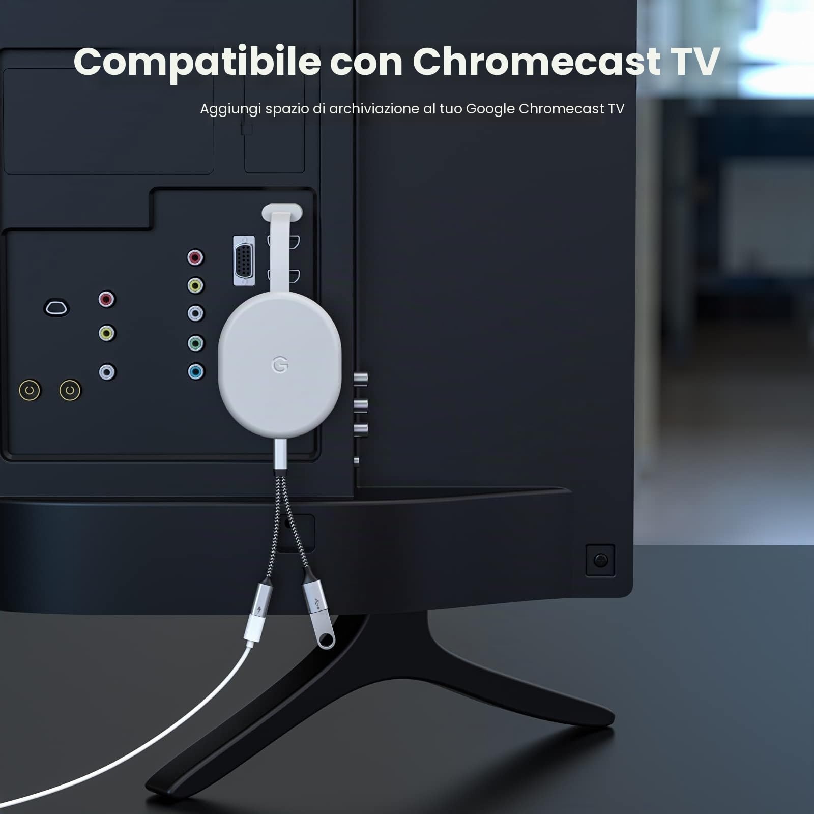 MOGOOD Adattatore da USB C a USB con ricarica Tipo C, splitter OTG Tipo C con ricarica rapida PD da 60W compatibile per Galaxy S22,Switch, Google Chromecast con Google TV,Pi-KVM,stampante 3D