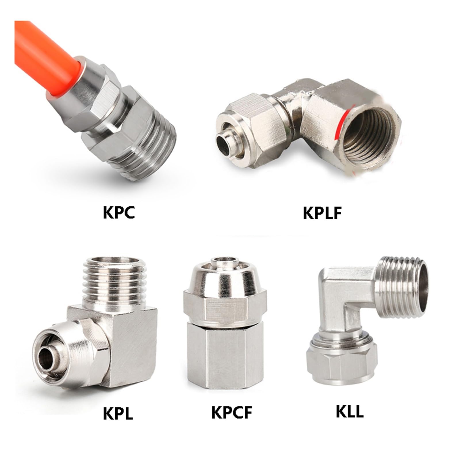 1 pz Raccordi pneumatici in rame Raccordo aria OD 4 6 8 10 12 mm Filettatura 1/8 3/8 1/2" 1/4" Connettore rapido for connettori for tubi flessibili(8-04,KPL-10pcs)