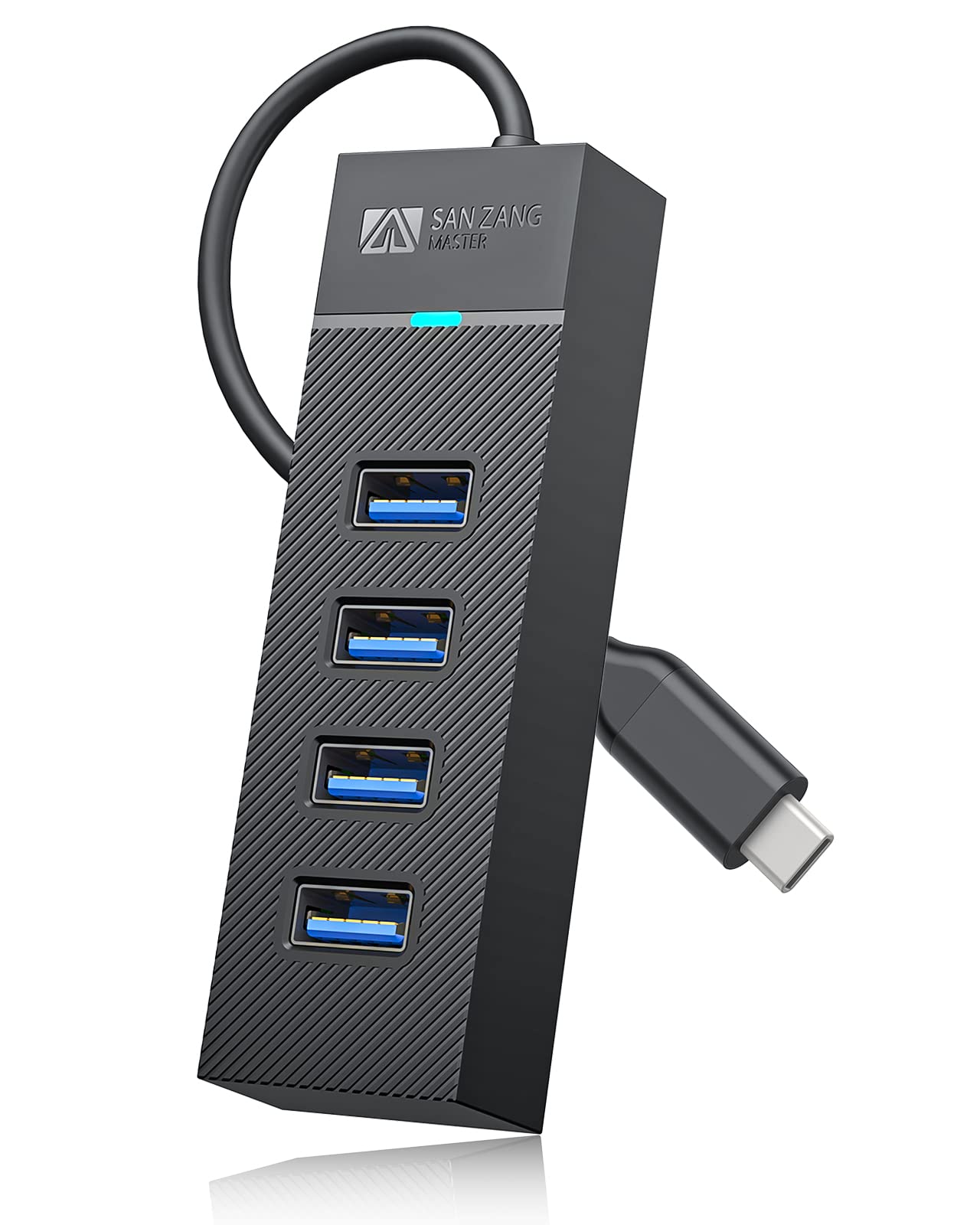 SAN ZANG MASTER 4 Ports USB 3.0 Hub, USB-C Hub 5Gbps USB C Splitter USB C Port Expander for Laptop