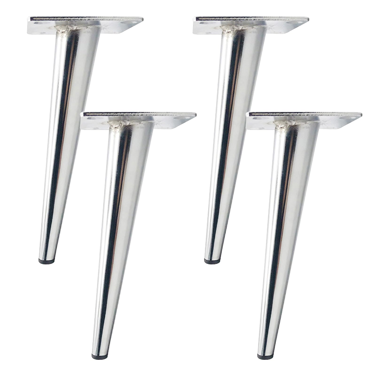 Piedini per Mobili 30cm Cono, 4 Pezzi Gambe Mobili Ricambio Piede Cromo | Gambe del Divano Ferro Placcatura Piedi Armadio Altezza: 10-30cm Piedini per Armadietto 30cm/11.8"