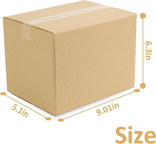 Miniatura 3 de Paquete de 20 cajas de cartón corrugado de 9 x 5.1 x 6.3 pulgadas, para almacenamiento y envío, cajas para embalaje de paquetes para pequeñas