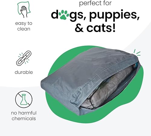 Miniatura 3 de Molly Mutt Forro de cama para perro resistente al agua, forro de cama de poliéster para perros, fácil de limpiar, gris, pequeño, 22 x 27 x 4.75