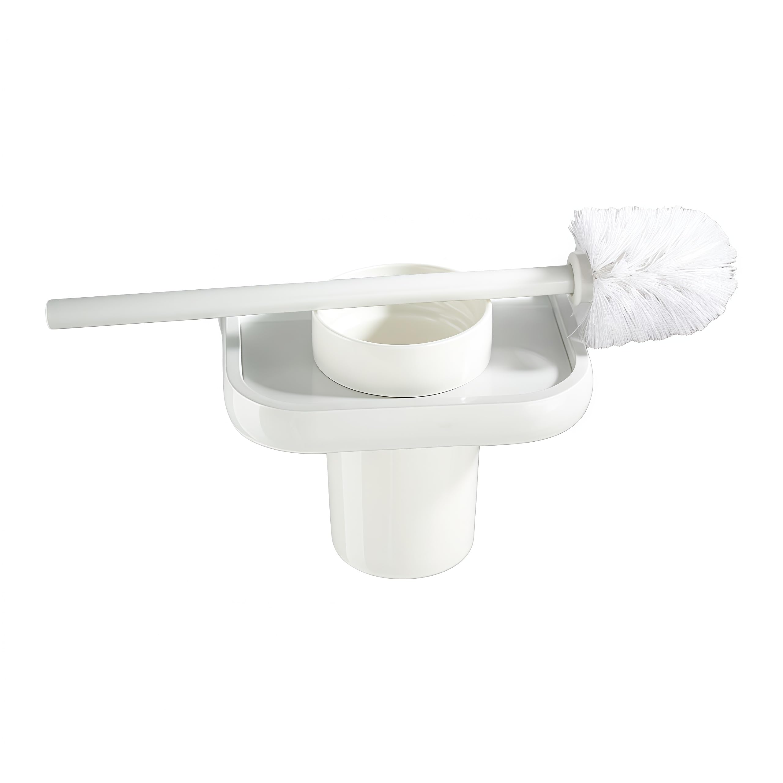 Cepillo Inodoro Escobillas de Inodoro Escobillero WC Latón Cobre Antiguo/Cepillo/Blanco/Negro Accesorios de baño Montado en la Pared-Blanco
