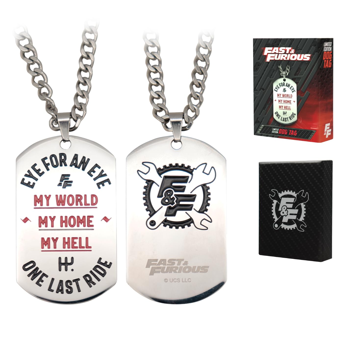 FaNaTtik Fast & Furious Limited Edition Stainless Steel Dog Tag โ Officially Licensed Merchandise, Individually Numbered 47ร27mm