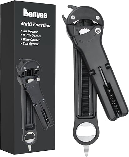 Abrebotellas 7 en 1 y abrebotellas para personas mayores con artritis, manos débiles, abrelatas magnético retráctil múltiple, herramienta original