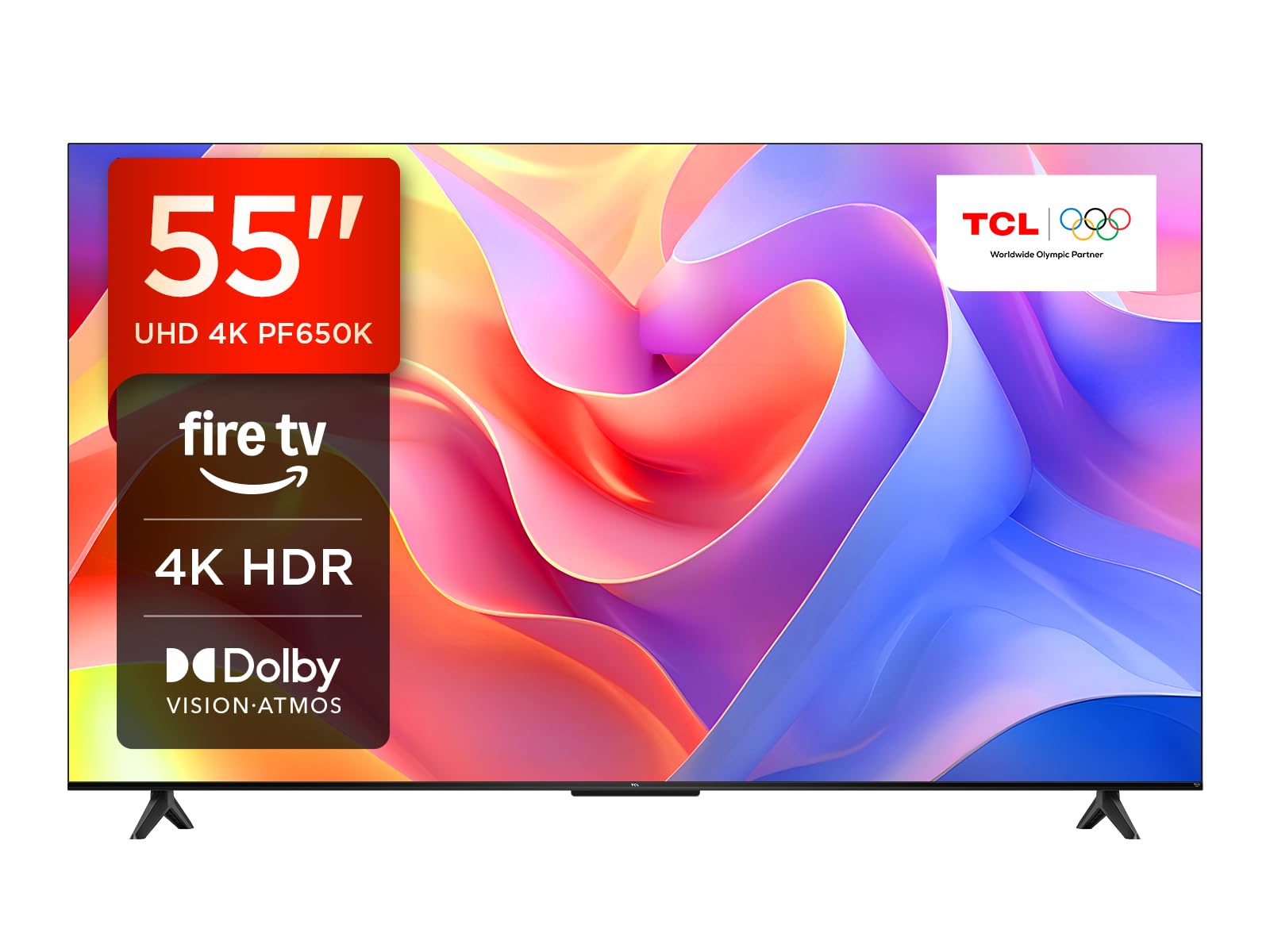 TCL 55PF650K 55-inch 4K Ultra HD, HDR TV, Smart LED Fire TV (Dolby Vision, Dolby Atmos, DTS, HDR 10, Alexa built-in, Airplay2, Miracast)