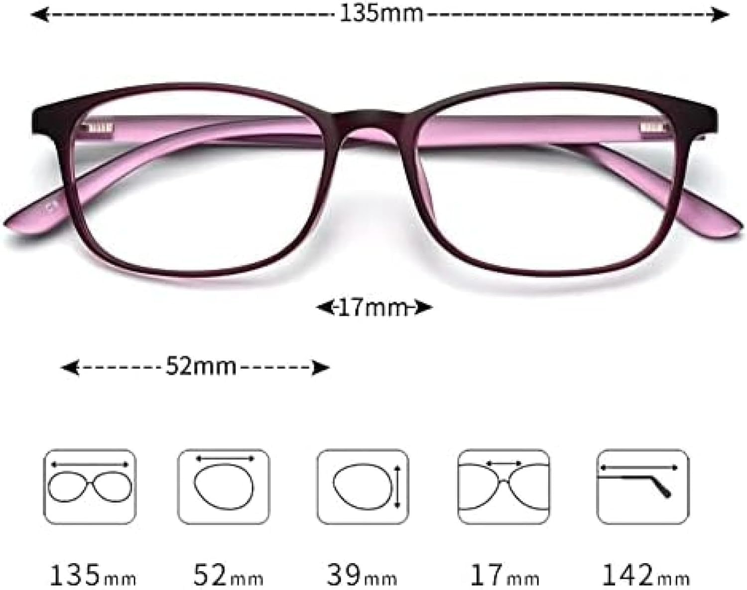 Okulary Do Czytania Dla Kobiet, Okulary Przeciwzmęczeniowe, Anty-uv, Okulary Prezbiopii, Okulary Fotochromowe, Okulary Wieloogniskowe, Okulary Do Czytania, Prostokątne Oprawki, Purple, 2.5