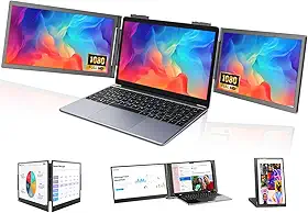 Extensor de Tela para Notebook com FHD IPS 14', 1920 X 1080 Monitor Portatil, Extensor para Mac/Windows, Compatível Apenas com Interface Tipo C, Certifique-se da compatibilidade com o seu dispositivo
