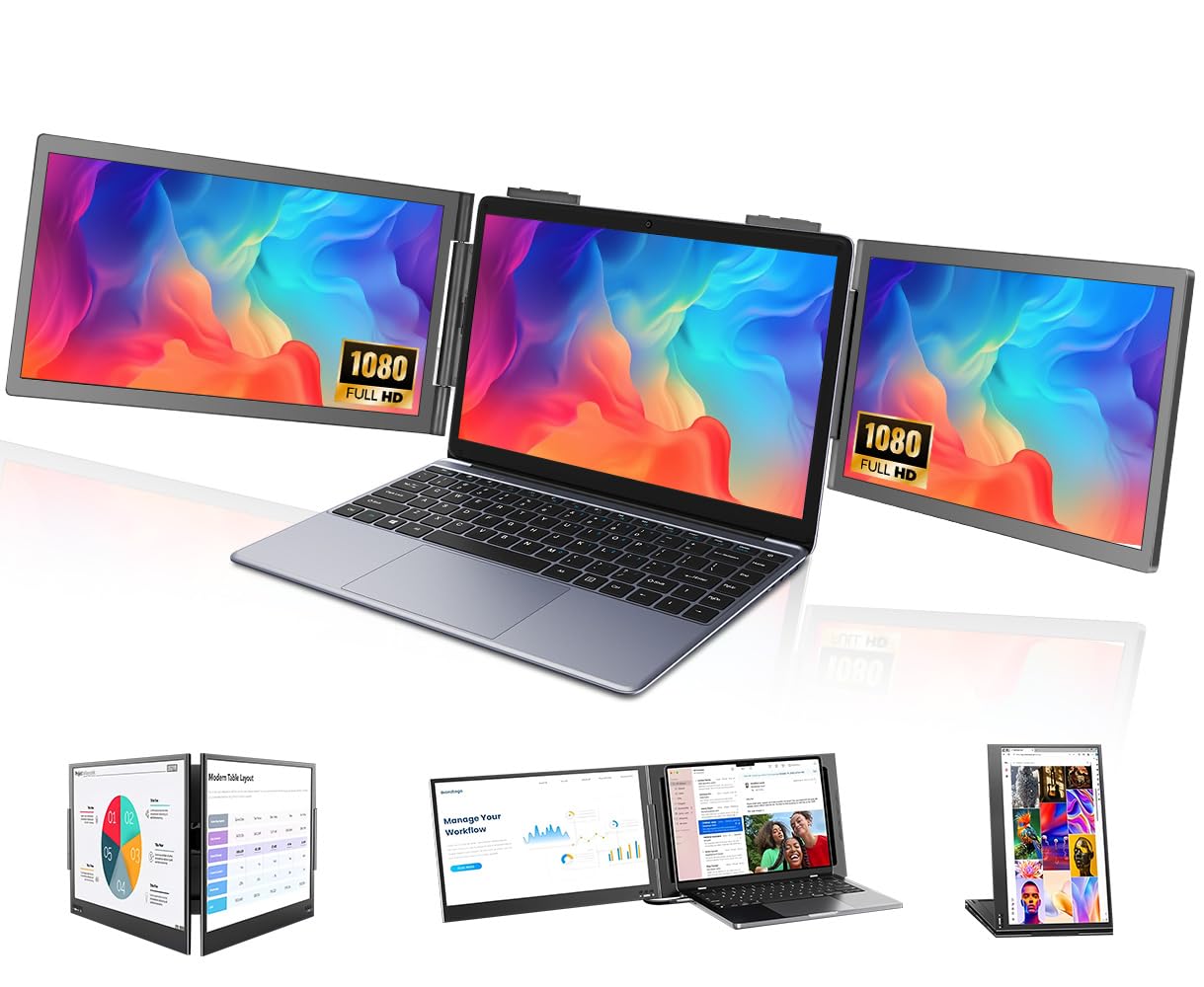 Extensor de Tela para Notebook com FHD IPS 14", 1920 X 1080 Monitor Portatil, Extensor para Mac/Windows, Compatível Apenas com Interface Tipo C, Certifique-se da compatibilidade com o seu dispositivo