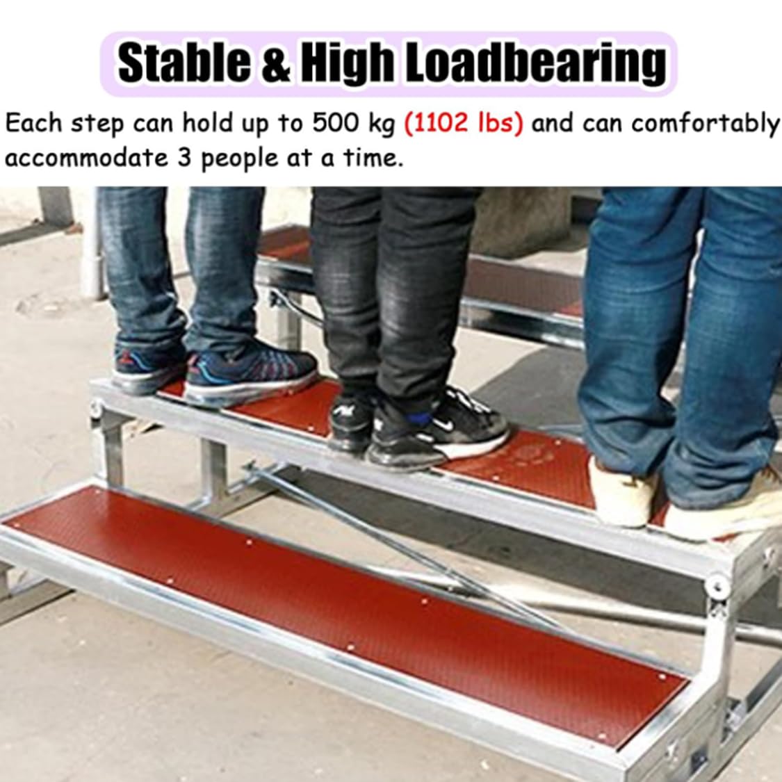 Plataforma coral antideslizante ajustable – Soporte de música de metal y madera contrachapada de 3 niveles para conciertos, bodas y conferencias