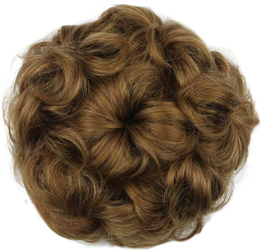 USIXElegant Updo Hair Bun Flower Shaped Hair Piece Chignon Hairpiece with Elastic String to Attache to Your Hair Bun for Women Girls Party Wedding Hairdos Dancing Costume Hair Accessory (2005)