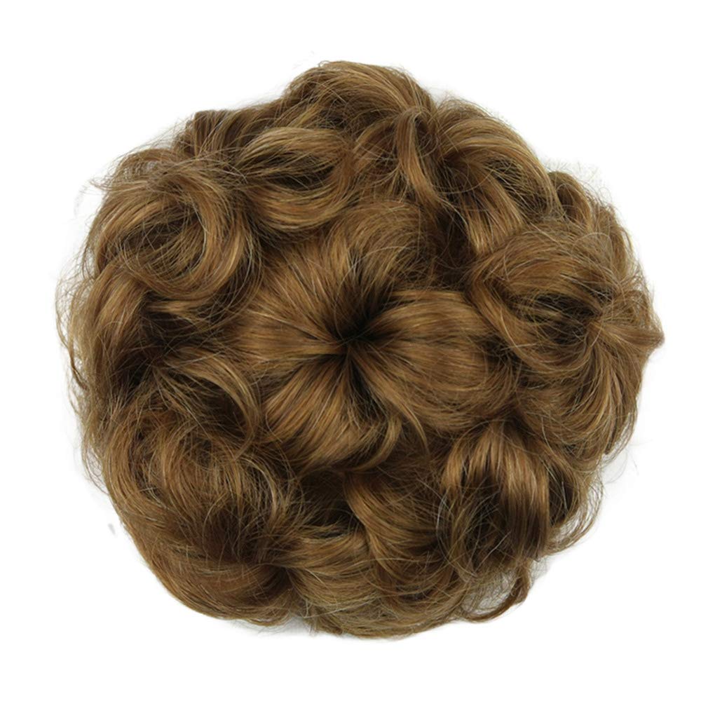 USIXElegant Updo Hair Bun Flower Shaped Hair Piece Chignon Hairpiece with Elastic String to Attache to Your Hair Bun for Women Girls Party Wedding Hairdos Dancing Costume Hair Accessory (2005)