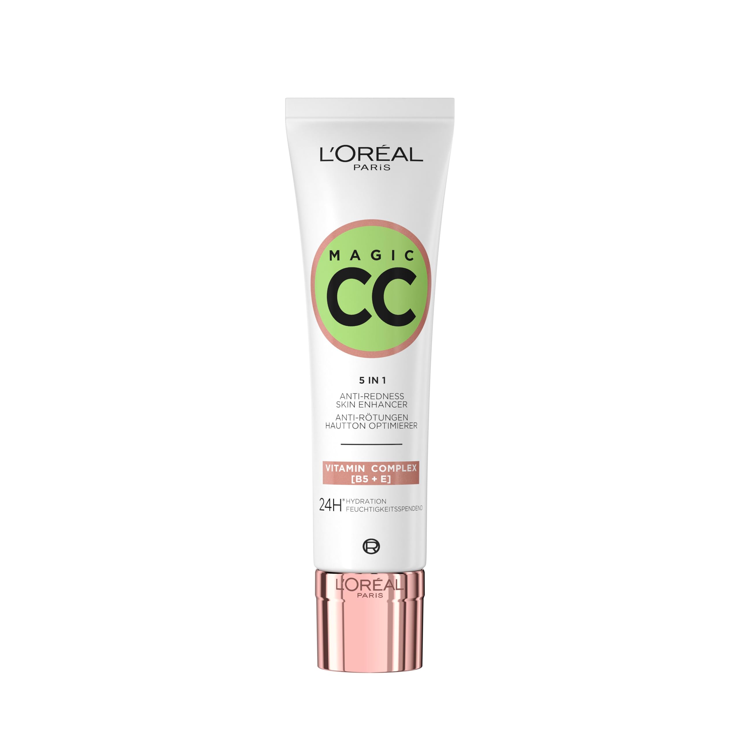 L'Oréal Paris - CC Crème 5-​en-​1 - Crème Universelle Anti-​Rougeurs - Enrichie en Vitamines B5 et E - Hydratation 24H - Peaux Sensibles et Peaux Grasses - Magic CC Crème - Teinte Universelle - 30 ml