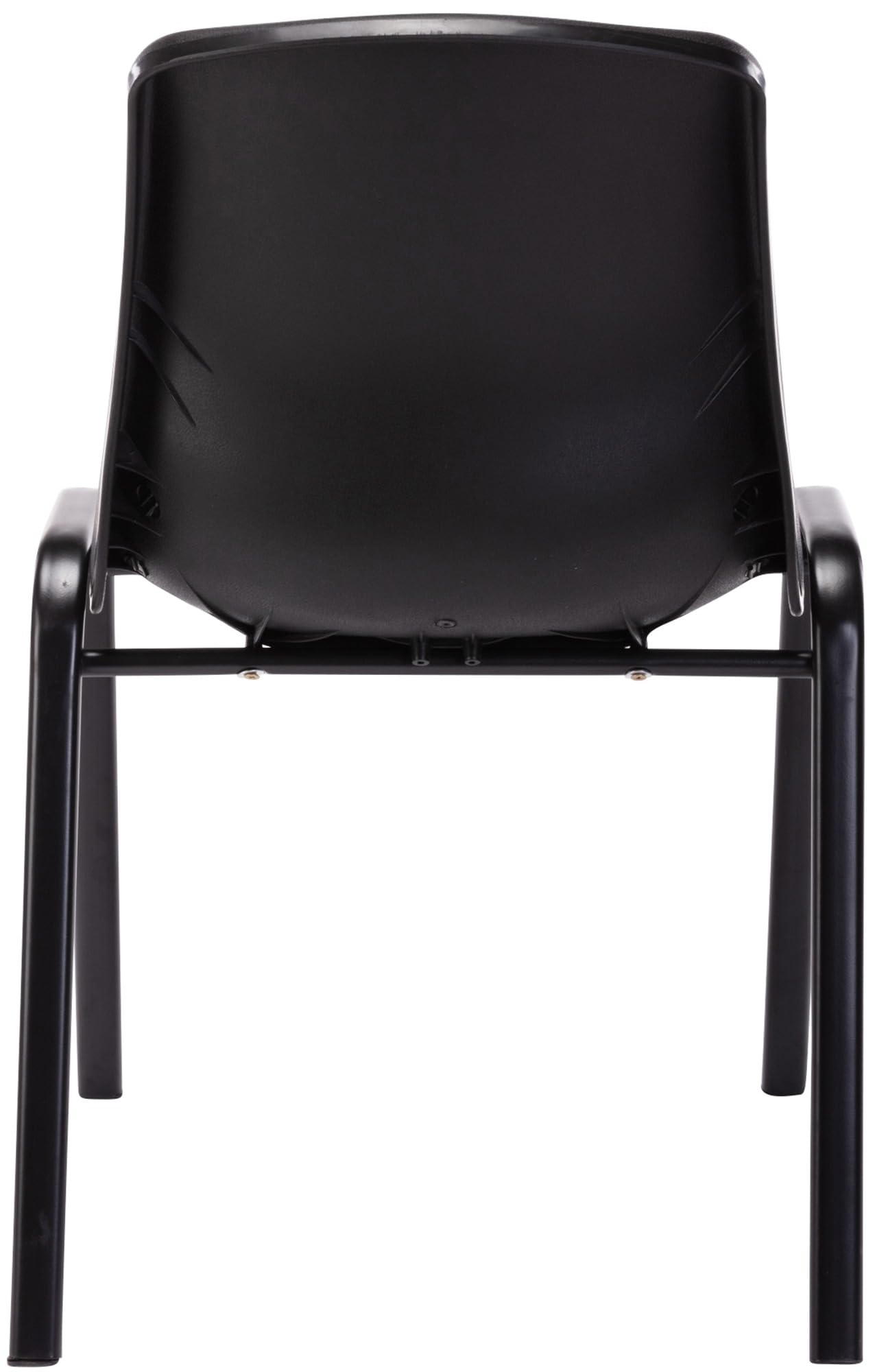 CLP Silla Apilable Nowra I Butaca De Salón con Base De Metal I Silla De Cocina En Polipropileno Color:Negro