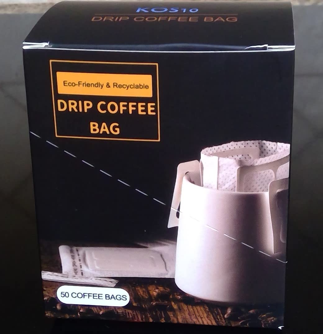 KOS1050Pcs Single Serve Disposable Drip Coffee Filter Bag Perfect for Travel, Camping, Home, Office