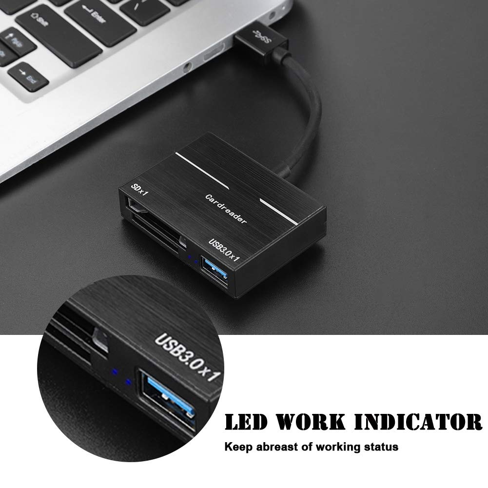 ASHATA Lettore di Schede USB Super Speed SD Adattatore schede SD/XQD,Multifunzione Portatile Lettore di Schede SD/XQD Lettore di Schede Convertitore di Schede per / Mac OS